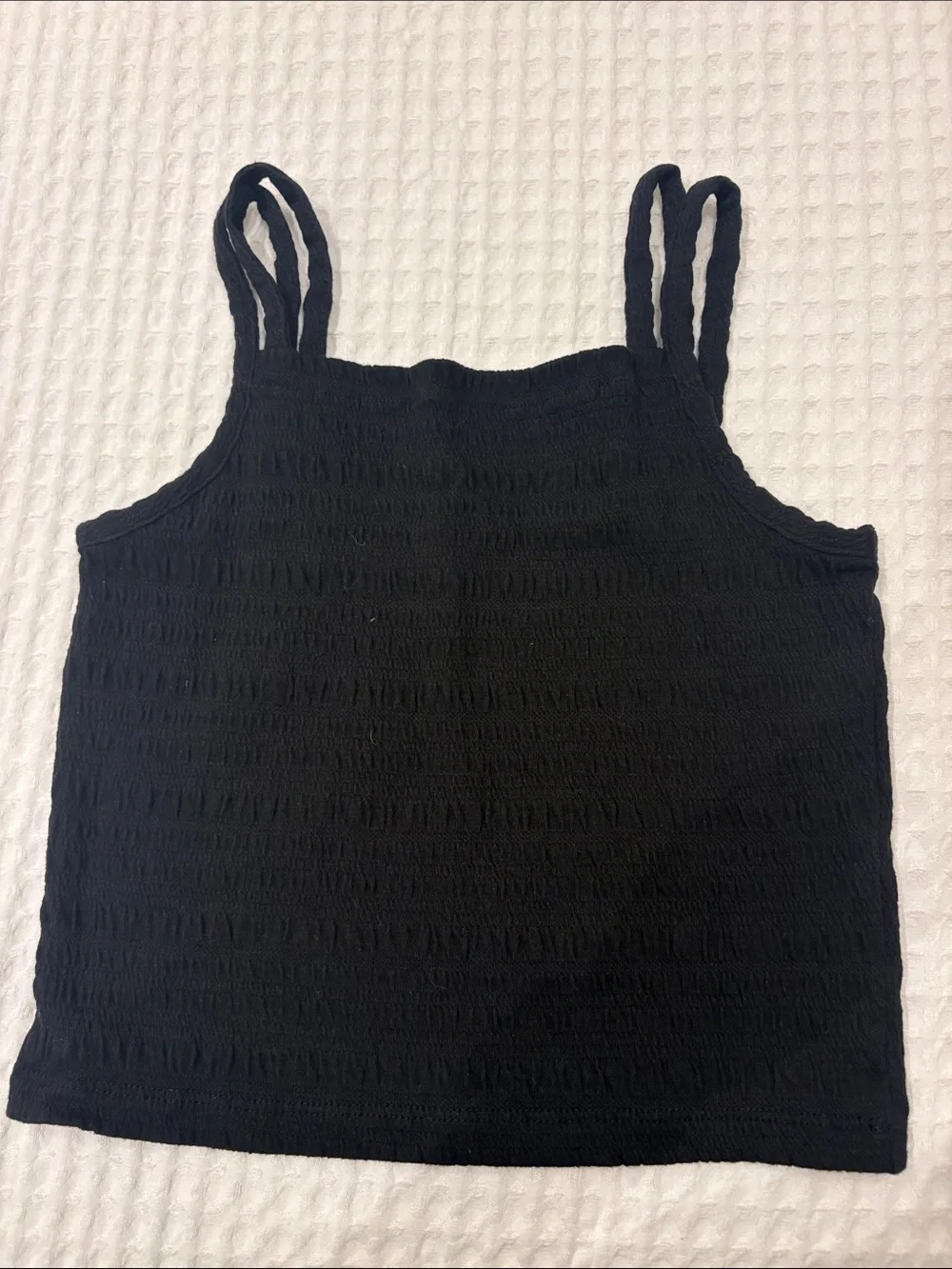 Old Navy Girls 3-Pack Smocked Tank Tops - Aqua, Black, White